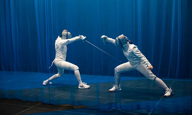 Athena, The Yard Theatre, stage review: ‘Snappy and violent tale set in the cutthroat world of competitive fencing’