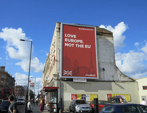 Rarity: A pro-Brexit poster in Hackney