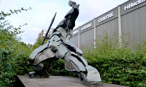 A sculpture outside the Britannia Leisure Centre