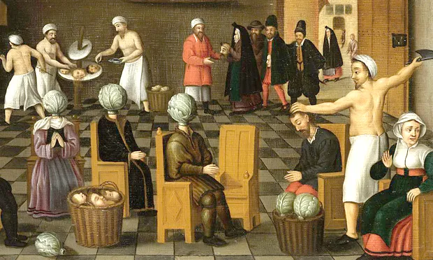 Detail from The Legend of the Baker of Eeklo by Cornelis van Dalem and Jan van Wechelin. Image: Wikimedia Commons