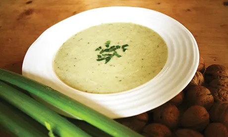 Try making this crouton-friendly celery and walnut soup