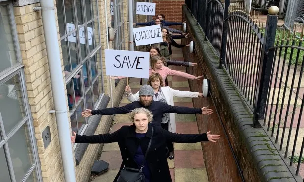 Chocolate Studios residents protest being ‘plunged into darkness’ by controversial hotel development
