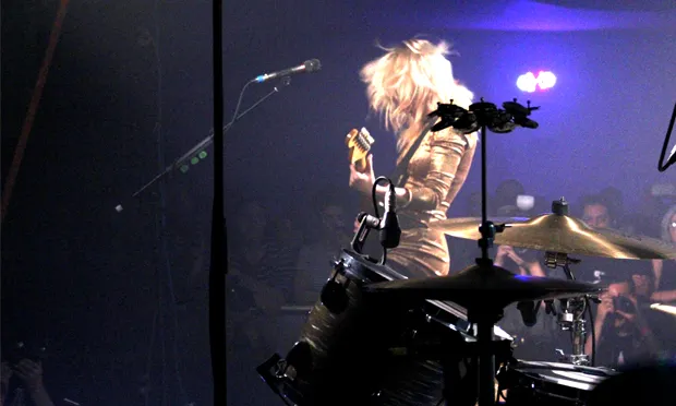 "Ferocious energy": Deap Vally's Lindsey Troy rockets around the 360 degree stage. Photograph: Casey Cooper-Fiske