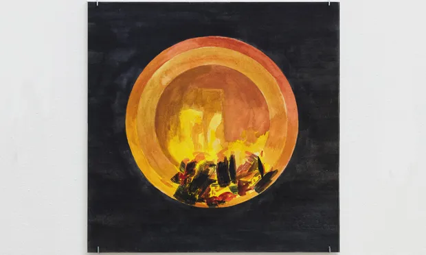 Oscar Tuazon’s Fire Circle. Courtesy Maureen Paley