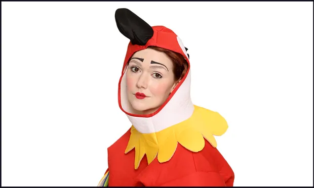 Bird is the word: Elf Lyons dressed in feathered garb for her show Swan. Photograph: Andy Hollingworth