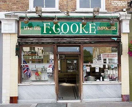 Eel meat again: F. Cooke pie and eel shop. Photograph: Eleonore de Bonneval