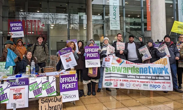 ‘Hands off our jobs’: Library staff across Hackney go on strike amid dispute over council cuts