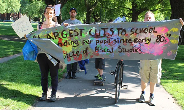 Schools cuts protest