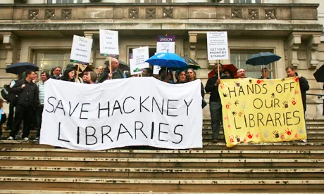 library cuts protest 20.7.11