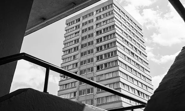 Lincoln Court: cladding failed safety standards. Photograph: Simon Phipps