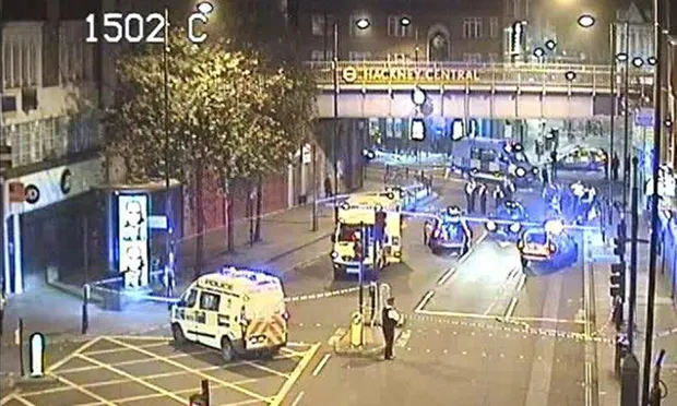 Mare Street: the scene of the accident on Saturday morning. CCTV image: Metropolitan Police