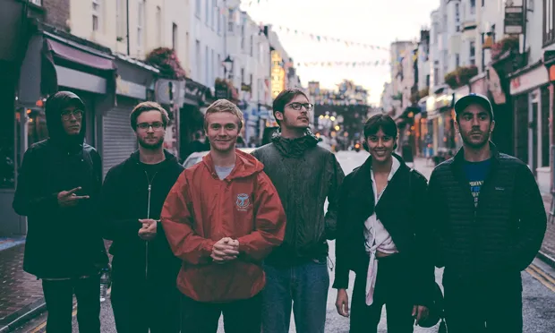 MIRRORS headliners Pinegrove stop for a photo-op on a recent jaunt to Brighton. Photograph: DHP Family