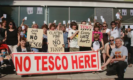 Local residents protesting last year over plans for a Tesco on Lower Clapton Road Photo: © Hackney Citizen