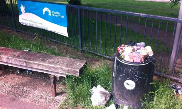 Endangered: a full bin on Regent's Canal. Photograph: National Bargee Travellers Association