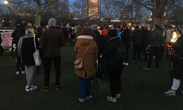 Hundreds defy police ban to pay respects to Sarah Everard at London Fields
