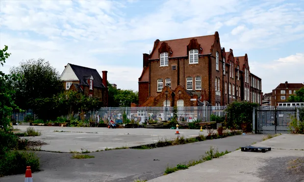 The disputed depot area of Haggerston Park. Photograph: Josh Loeb