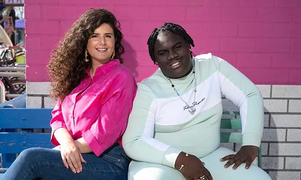 Filmmaker Shamira Raphaela with star Shabu. Photograph: Els Zwerink