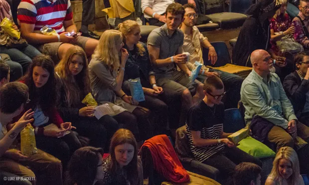 Shorts weather: a captive audience at last summer's event. Photograph: Luke Blackett