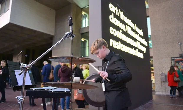 Crash the party: a cymbal-ic scene from the 2015 event. Photograph: Mark Allan