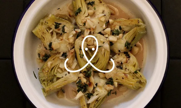 Grilled Jerusalem Artichokes. Photograph: Squid Kitchen