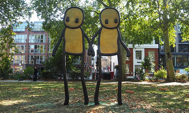 Town Hall unveils first public sculpture by Hackney artist Stik in Hoxton Square