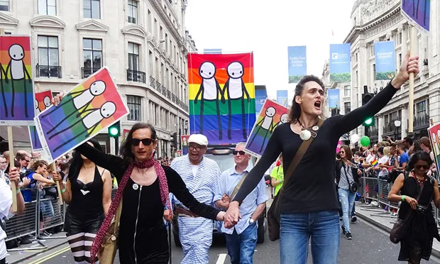 Stik's image, representing Hackney at ‘Pride in London’ 2016