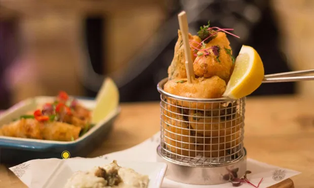 Tapas style: The Brook does a great line in fried vegan goodies to share. Photograph: The Brook