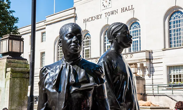 ‘They are so beautiful’: Delight in Hackney as two sculptures are unveiled outside the Town Hall to mark Windrush Day