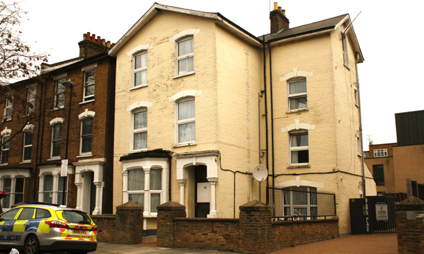 Police remain at the scene in Wilberforce Road