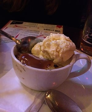 The Harry Belafonte banoffee pie with ice cream. Photograph: Lucie Heath