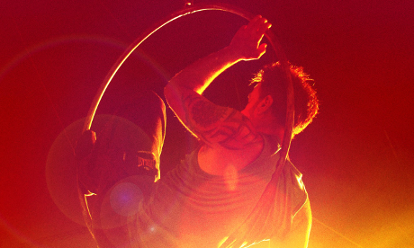 Circus skills: a performer rehearses for Belonging. Photograph: Juliana Chalita