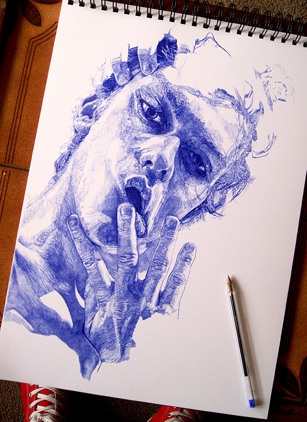 Biro drawing by Sarah Muirhead