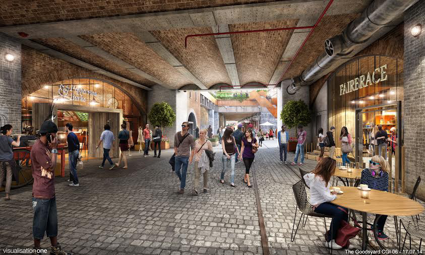 An artist's impression of the development of the historic railway viaduct