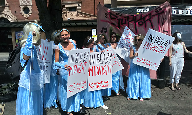 Cinderella protesters at Hackney Town Hall