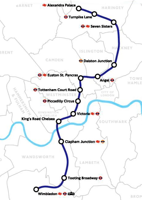 Crossrail 2 metro route