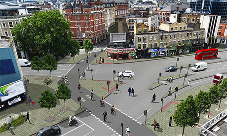 Part of the planned route for CS1. Photograph: Transport for London