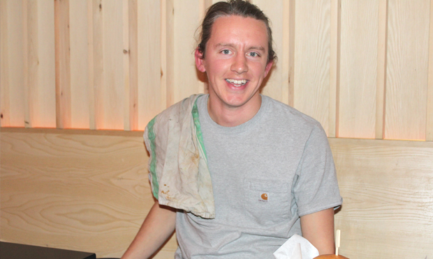 Alfy Fowler developed his soya patty in Cambridge, with the help of workmates and loved ones. Photograph: Jade King