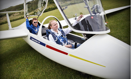 Though the flying scholarship was open to all students between 16 and 18 at the mixed school, the chosen eight were all female