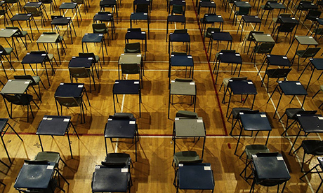 Exam Hall GCSE students