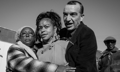 Gillett Square regulars Carol, Bianca and Graham. Photograph: Roland Ramanan
