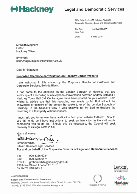 Hackney Citizen Letter 060510 001