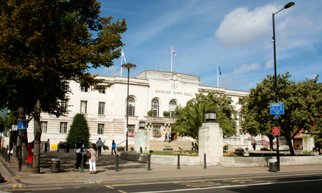 Hackney Town Hall with sky