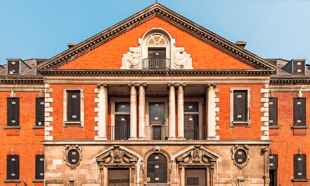 Main entrance to Haggerston Baths. Photograph: Hackney Council