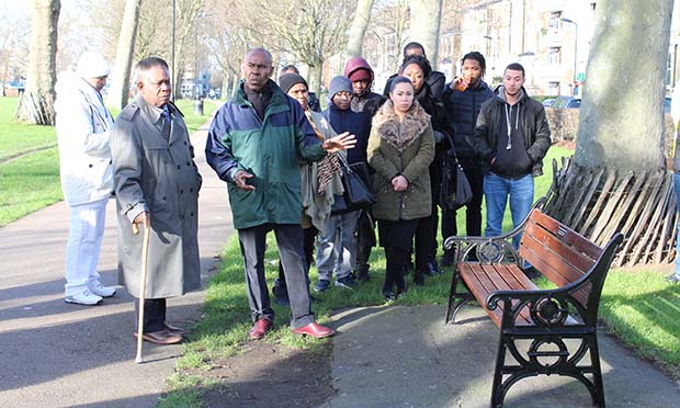 Reverend Gus John spoke at Joseph Burke-Monerville's memorial. Photograph: Nell Lewis