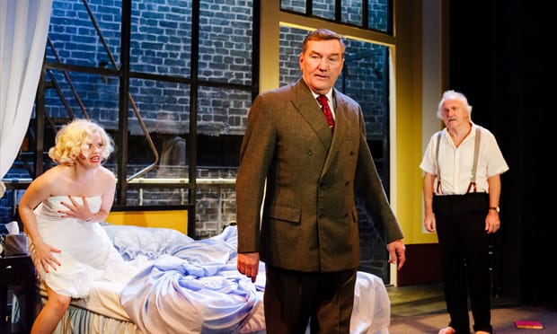 'More Sean Spicer than Donald Trump': Tom Mannion, centre, plays The Senator. Photograph: Alex Brenner (info@alexbrenner.co.uk)