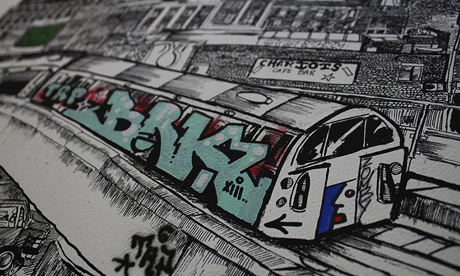 A detail from one of Mr Dolan's artworks