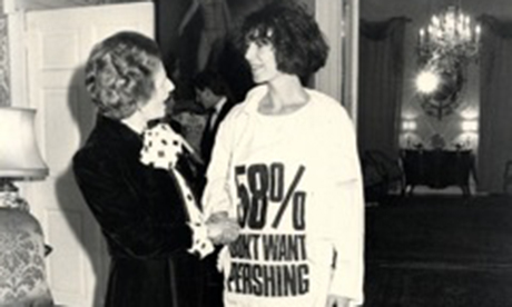 Katharine Hamnett and Margaret Thatcher