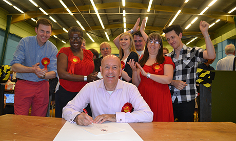 Labour Party activists celebrate