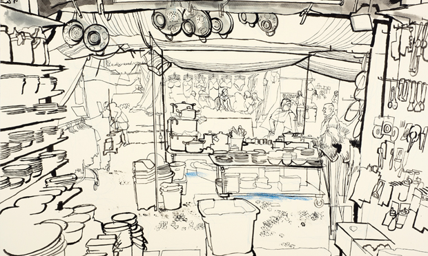 Crowded: View from the kitchen shop. © Lucinda Rogers