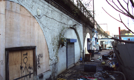 The Morning Lane arches prior to being converted into Hackney Walk retail units. Photograph: Benjamin Counsell